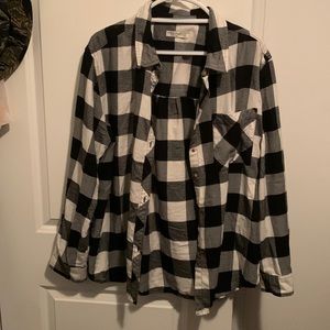 Arizona Jean CO black and white Buffalo check flannel
